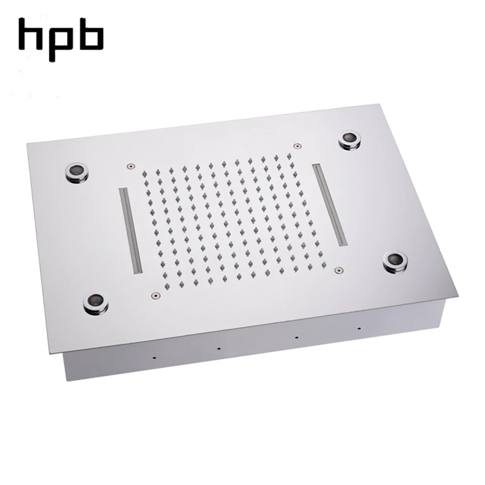 

Bathroom Shower Room Faucet Accessory Luxury Ceiling Mounted Stainless Steel LED Rainfall Waterfall Shower Head