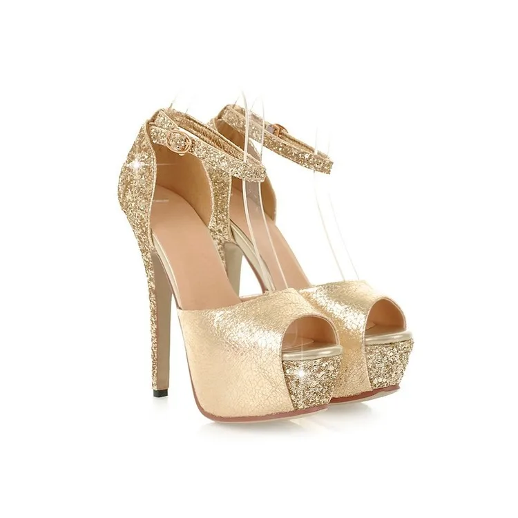 

Leather Sandals Women Espadrilles Platform High Heels Female Shoe 2021 Summer Bling Bling Large Size Open Toe Lacquered High-hee