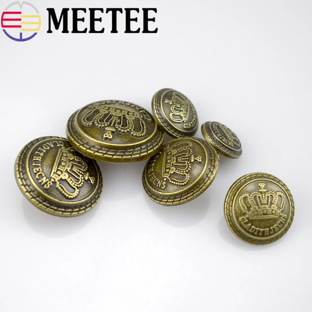 Meetee 10 шт. Высококачественная Металлическая пуговица 13 мм 15 17 20 22 25 модная мужская