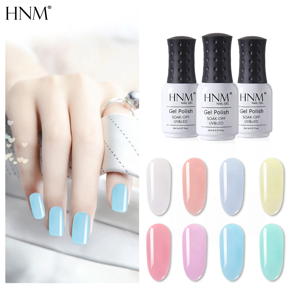 HNM прозрачный Желейный цвет УФ гель лак для ногтей светодиодный отмачиваемый