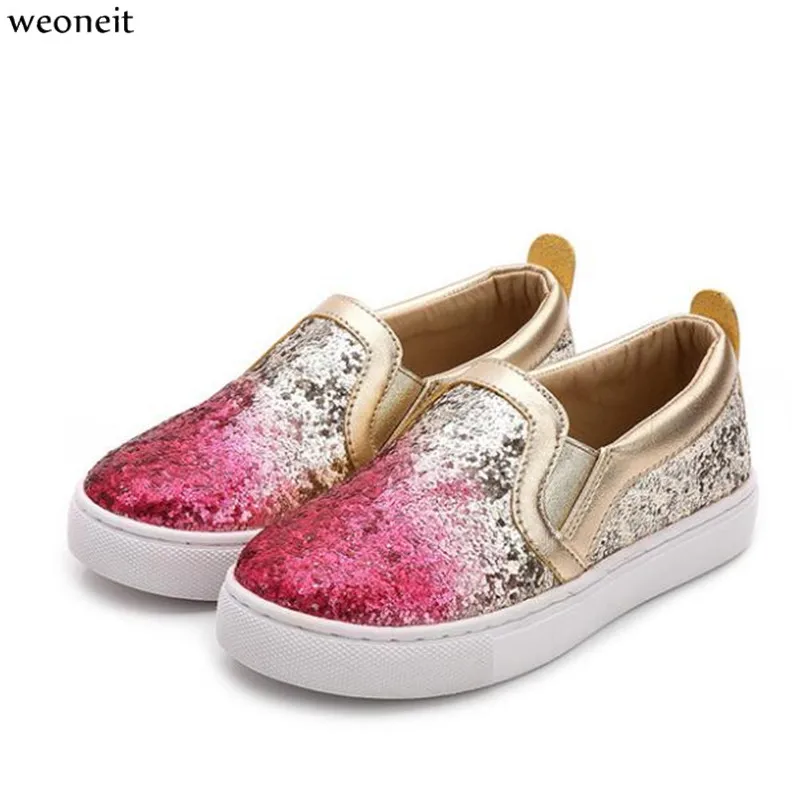 Weoneit/модная детская обувь для девочек Повседневная спортивная с блестками