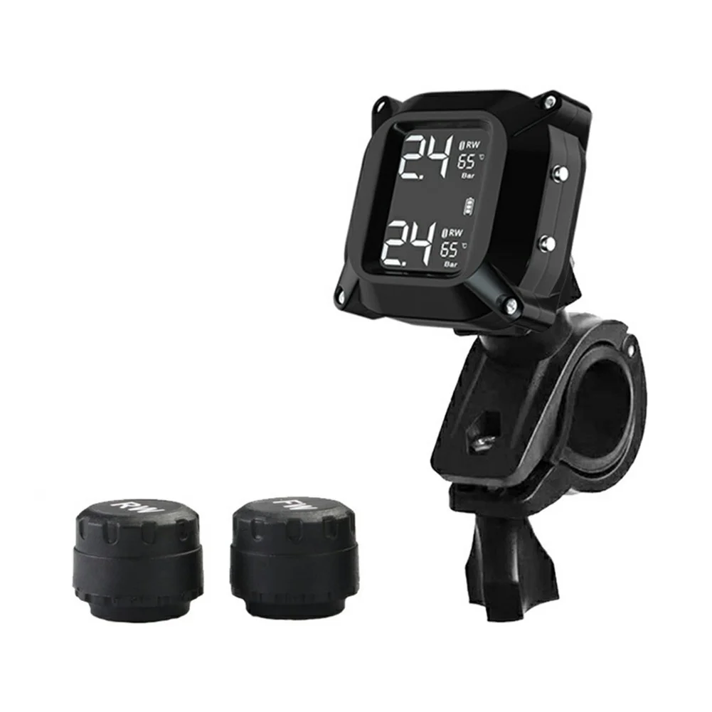 

XM6 Motorcycle Tire Pressure Alarm with 2 Sensors Tire Pressure Monitoring System for Motorbike Real-Time Tire Pressure Monitor