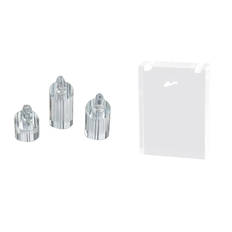 

1 Set Three-Piece Transparent Ring Display Stand White & 1 Pcs Jewelry Stand Transparent Acrylic Display Stand
