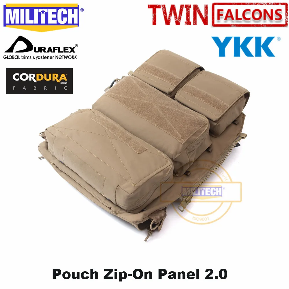 Coyote Brown MILITECH Crye CP 2,0 на молнии сумка панель платформа для JPC CPC AVS Военная молния пакет TWINFALCONS TW 500D Delustered Cordura - Цвет: Coyote Brown