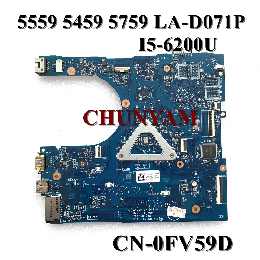 Восстановленная Рабочая деталь для Dell Inspiron 15 5559 5459 5759 Материнская плата ноутбука