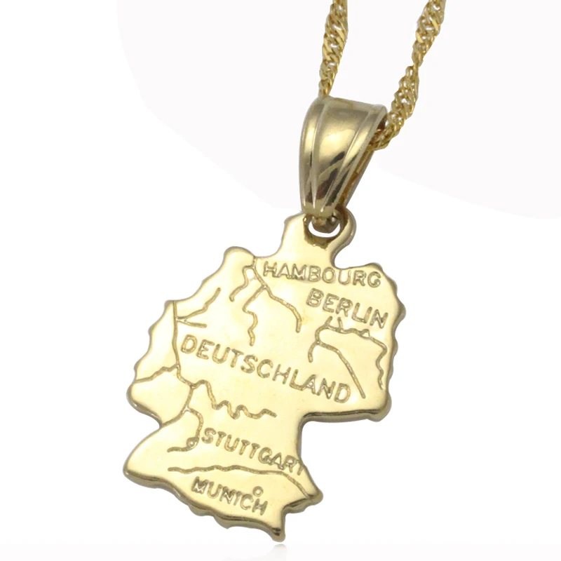 Германия карта кулон и ожерелье для женщин мужчин Карта страны Deutschland ювелирные