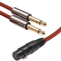 hifi xlr splitter audio cable regular 3 pin xlr female to dual 14 jack 6 35mm for sound mixer amplifier cable 1m 2m 3m 5m 8m