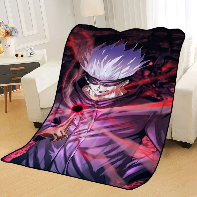 ?? パーソナライズされたjujutsu-掛け布団,ベッドカバー,柔らかい毛布,夏のアニメパターン,トラベルブランケット
