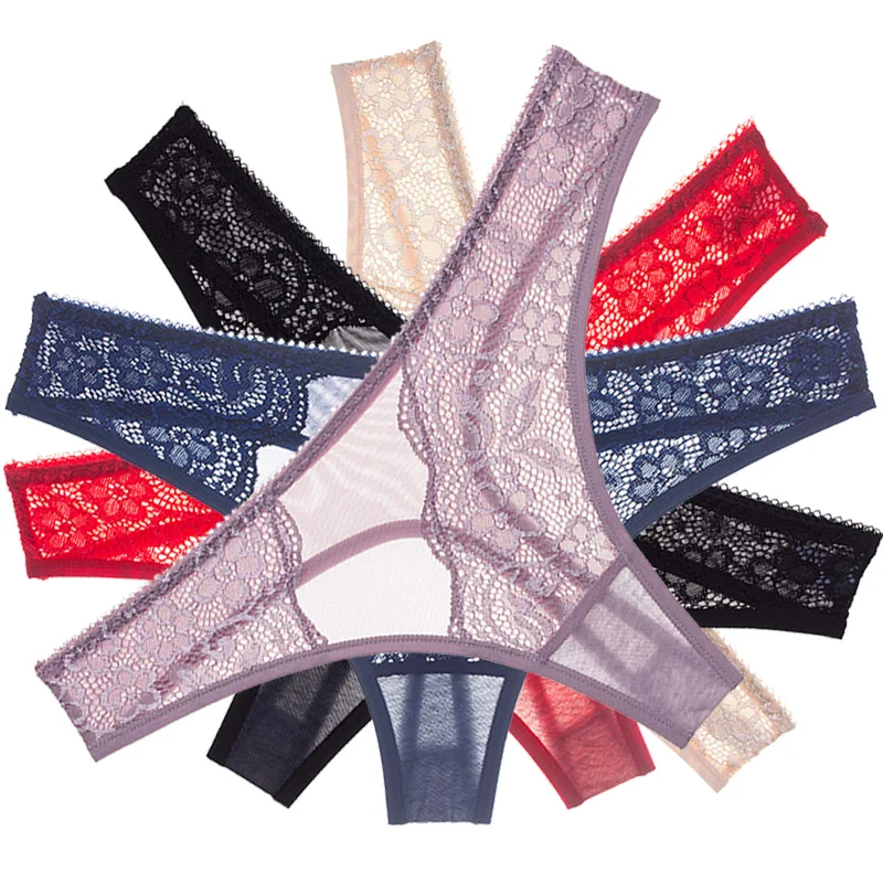 Женские прозрачные трусики бесшовные трусы уютный кружевные с низкой талией