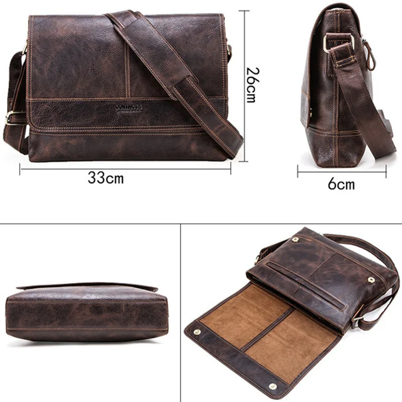 Сумка на плечо мужская из натуральной кожи спортивная сумка для ноутбука