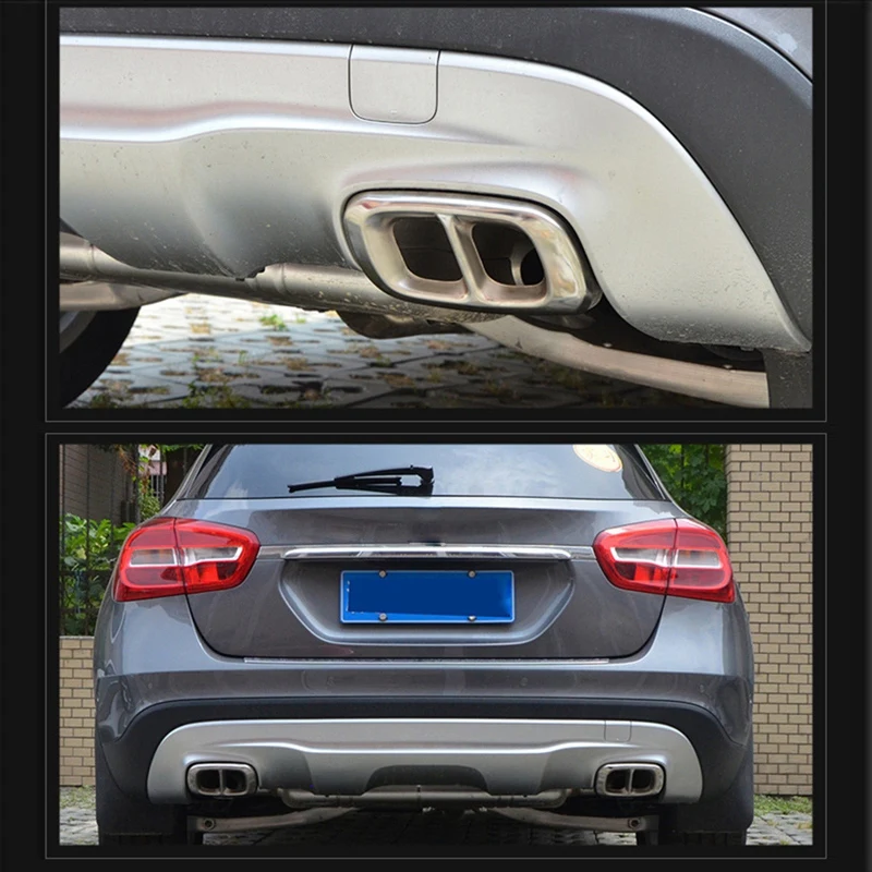 2 шт. хромированная крышка из нержавеющей стали для Mercedes Benz GLA Class X156|Выхлопной