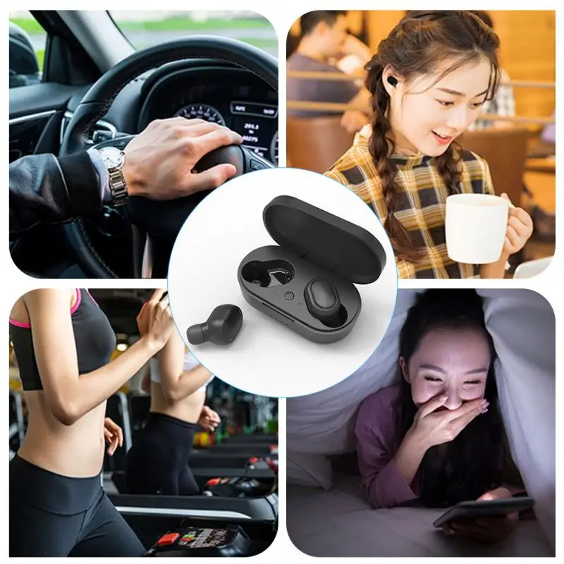 Модные TWS беспроводные Bluetooth наушники стерео бас 5 0 с микрофоном Handsfree AI Control Power Bank