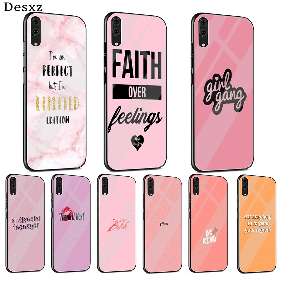 Каллиграфический шрифт закаленное стекло чехол для телефона Samsung A10 A20 A30 A40 A50 A60 A70