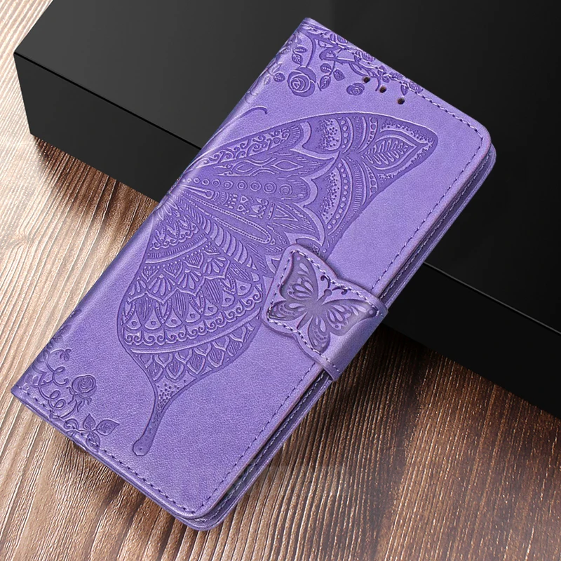 Кожаный чехол книжка с бумажником для samsung Galaxy S7 edge S20 Plus Ultra S10 S9 + S8 Note 8 9 10 3D Бабочка