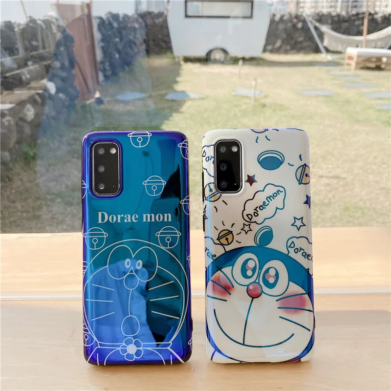 

For Samsung Galaxy S10 S20 Cute Cartoon Doraemon Case Cover For S10 S20 Plus Soft Blu-ray Case Note8 Note9 Note10 Note20 pro