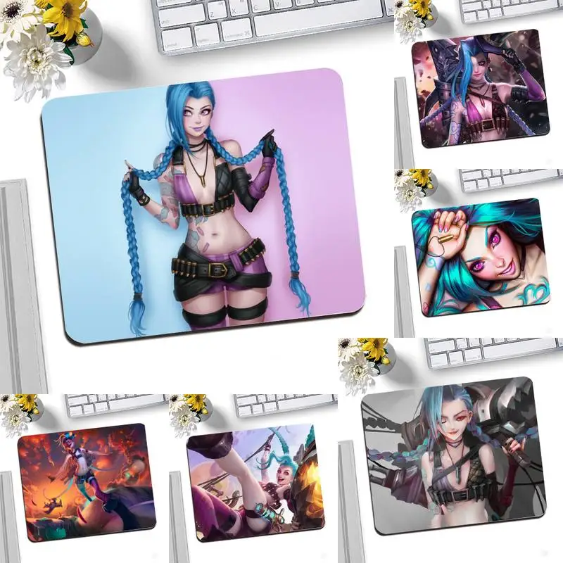

LOL Jinx Locking Edge Mouse Pad Game Desktop Mousepad Gaming Small Mouse Pad 25X20CM Keyboard Mat