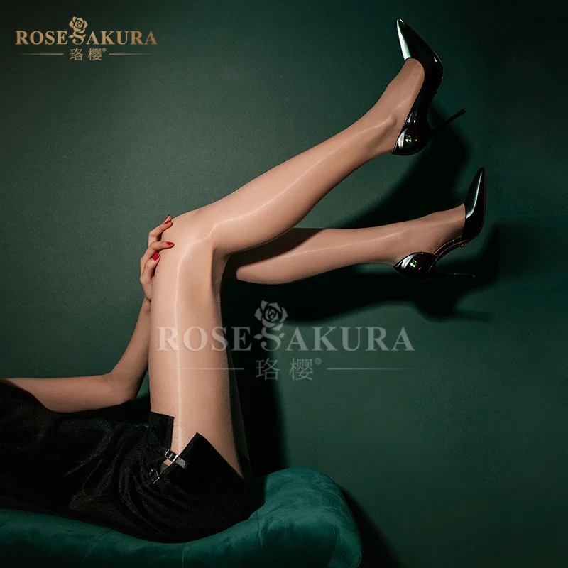 Блестящие Колготки Aurora Series Rosesakura с открытой промежностью ультратонкие блестящие