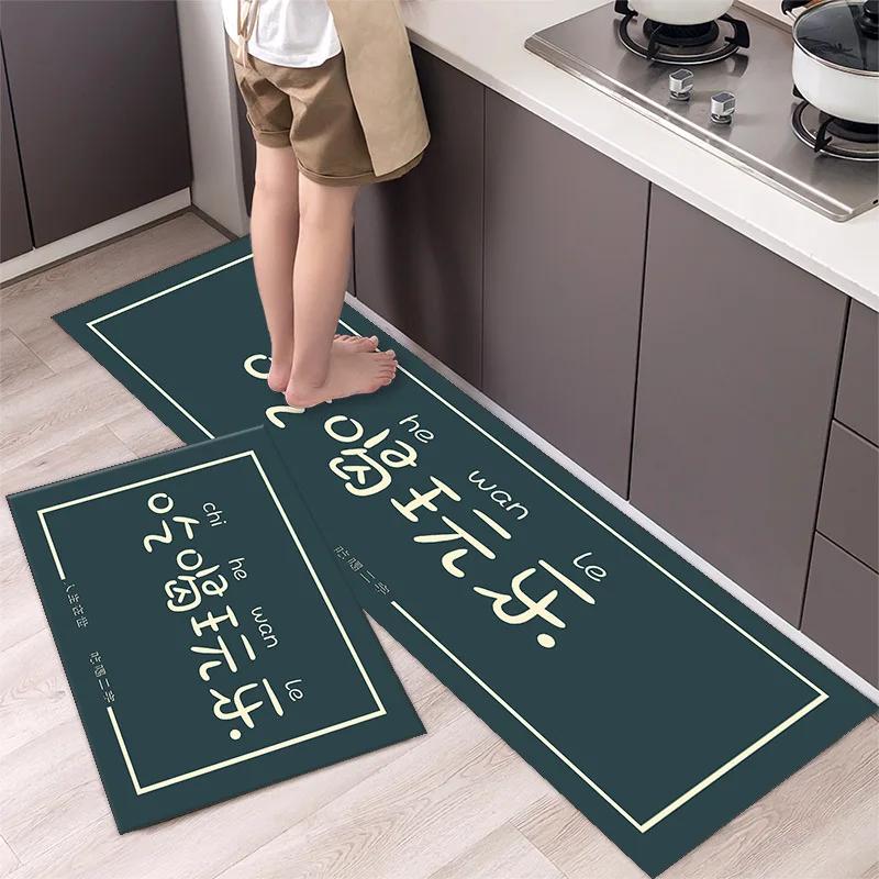 fashionable simple nordic style kitchen floor mat household carpet long strip door mat modern home decor free global shipping