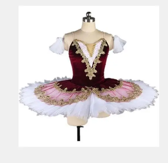 1pcs/lot Children Professional Ballet Tutu For Kids Girls Red Swan Lake Dance Clothes Adult Pancake Ballerina dress - купить по