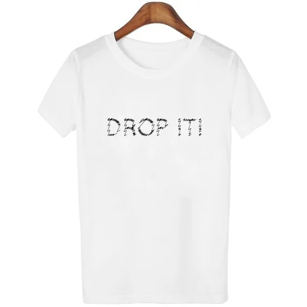 

2017 New Summer Casual Letters Printed White Color O Neck Cotton Women Short Sleeve T-shirt