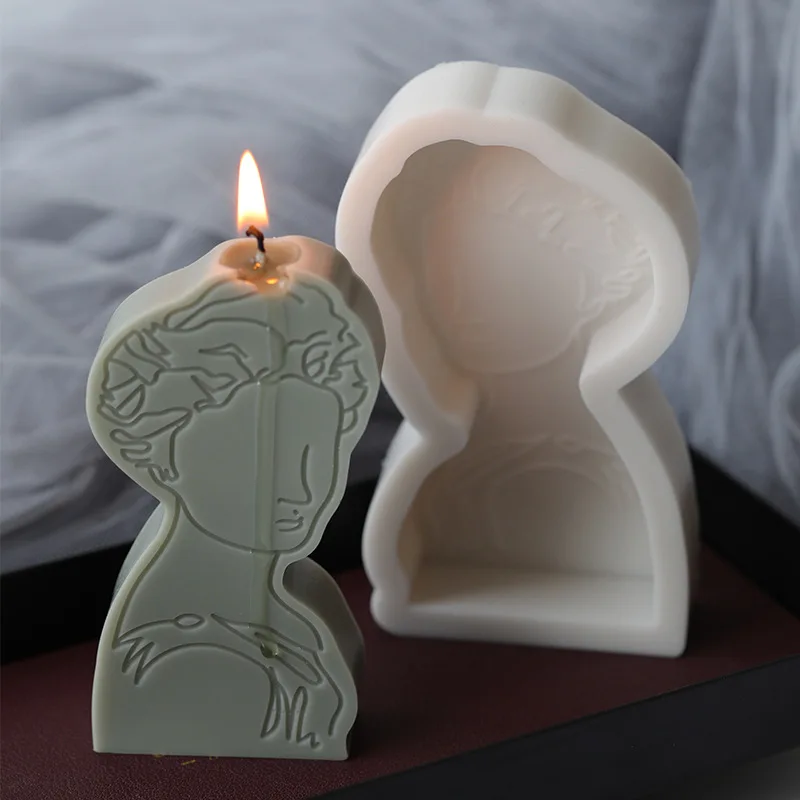 

3d Silicone Portrait Mold Aromatherapy Candle Plaster Diy Candle Making Molds 3d Silicone Candle Molds Household Cake Moulds