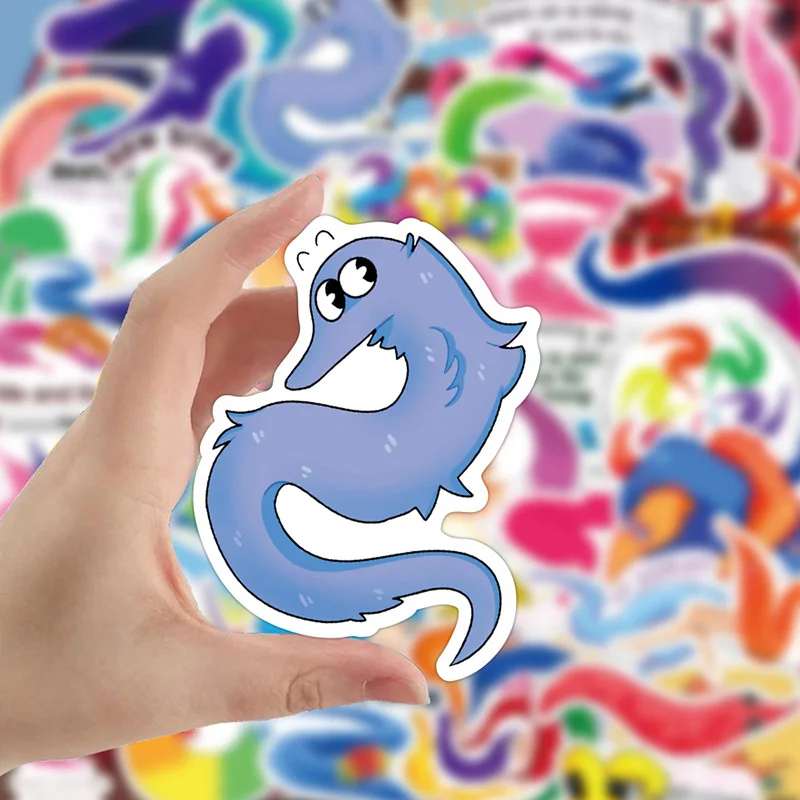 50pcs/set Magic Worm On A String Meme Stickers Cartoon For Skateboard Suitcase Laptop Luggage Guitar Car |