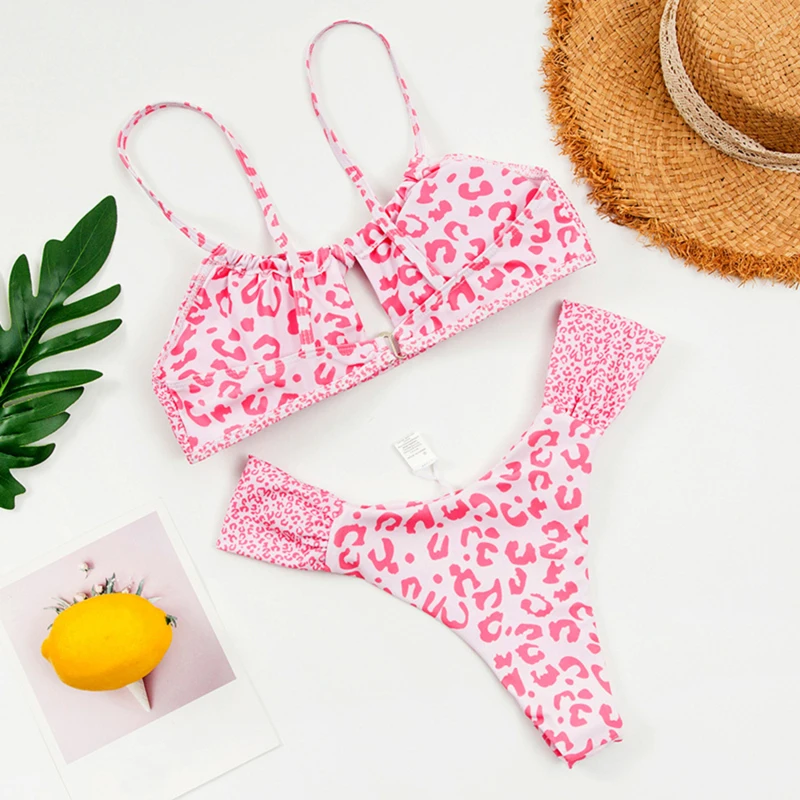 

High Waist Bikini 2021 Swimwear Women Sexy Bandeau Bandage Bikini Set Push-Up Brazilian Swimwear Beachwear Swimsuit