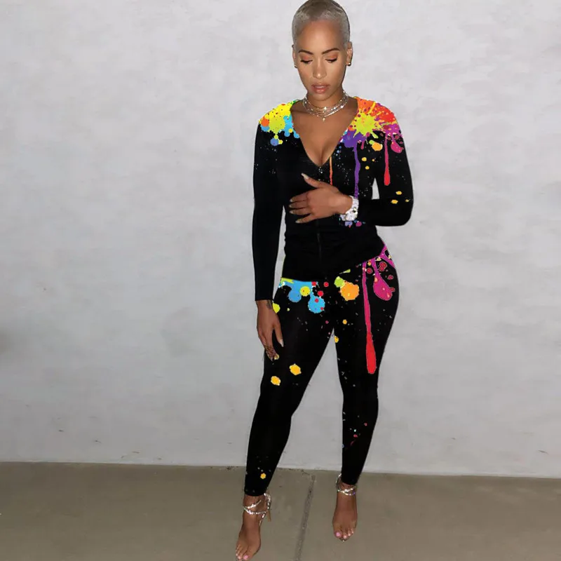 

two piece set women 2 piece set women outfits long sleeve tracksuits two pieces sets fall clothes for female 2021 print