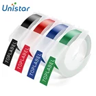 Unistar, лента для этикеток, совместимая с пластиком для тиснения Dymo Omega S0717930 Junior, тиснитель S0717900, устройство для тиснения этикеток