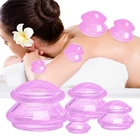 Набор силиконовых банок для терапии, 1-4 шт., вакуумные массажные чашки для тела, присоски, вакуумные банки для целлюлит, снижение веса, расслабляющие банки