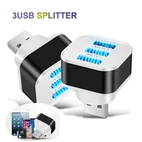 portable 3 in 1 led light usb cable distributor hub adapter for phone pc laptop travel carrying usb distributor
