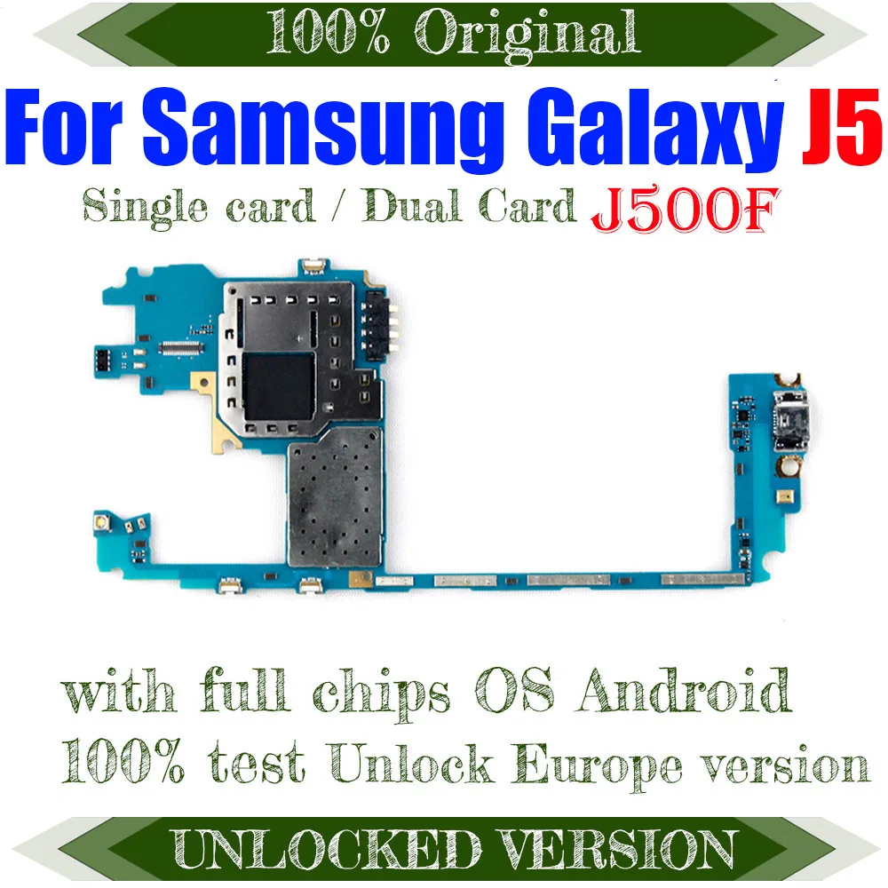 Оригинальная материнская плата с одной SIM картой для Samsung Galaxy J5 J500F 100%