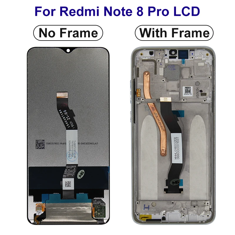 Pantalla LCD de 6,3 pulgadas para m&oacute;vil, montaje de digitalizador con pantalla t&aacute;ctil para Xiaomi Redmi Note 8 PRO, piezas de repuesto-2