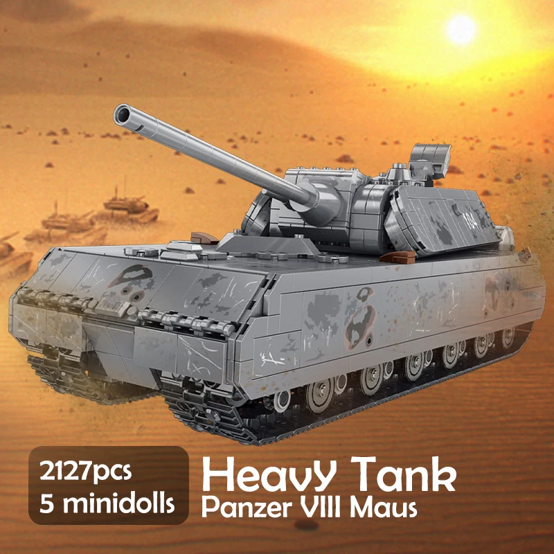 Конструктор Военный танк 2127 шт. комплект строительных блоков Panzer VIII Maus оружие