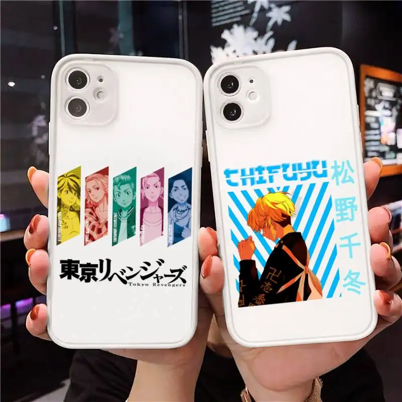 

tokyo revengers Phone Case For iPhone 12 11 Mini Pro XR XS Max 7 8 Plus X Matte transparent White Cover