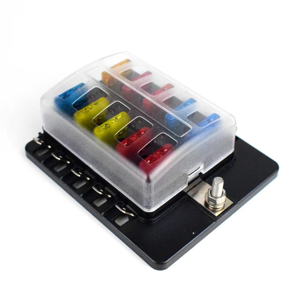 

Автомобильный блок предохранителей 10 способ Авто лезвие предохранителей с светодиодный Предупреждение светильник автомобильный держател...