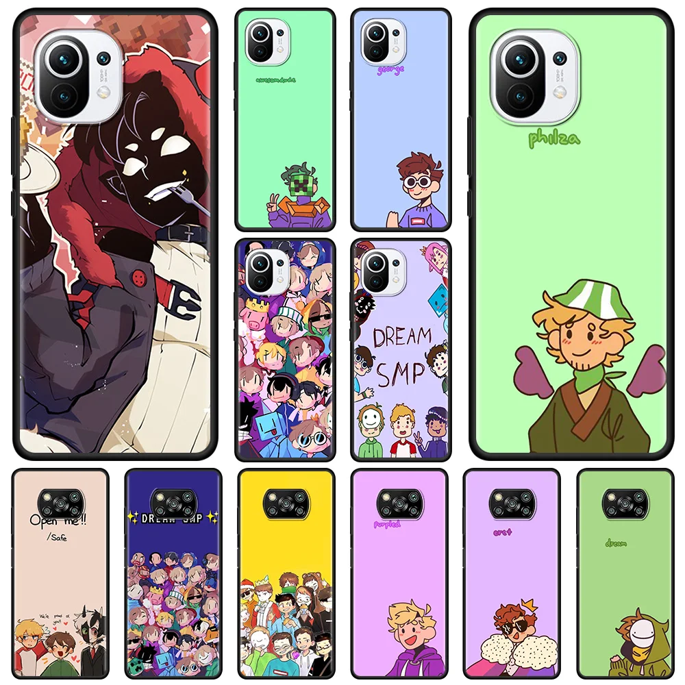 

Open Me Dream Smp CellPhone Case For Xiaomi 11 11X 10T 9T 10 8 Lite Ultra Pro for mi 11i 10S 9 SE Black Silicone Coque