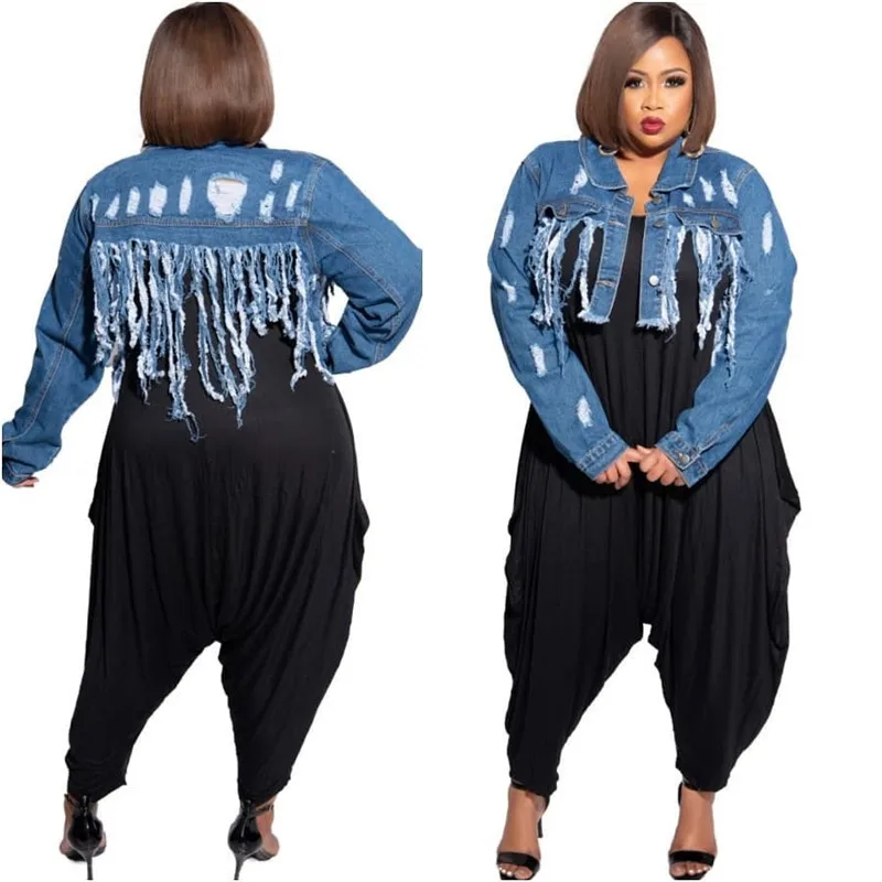 Женская короткая джинсовая куртка Adogirl модная Повседневная с длинными рукавами