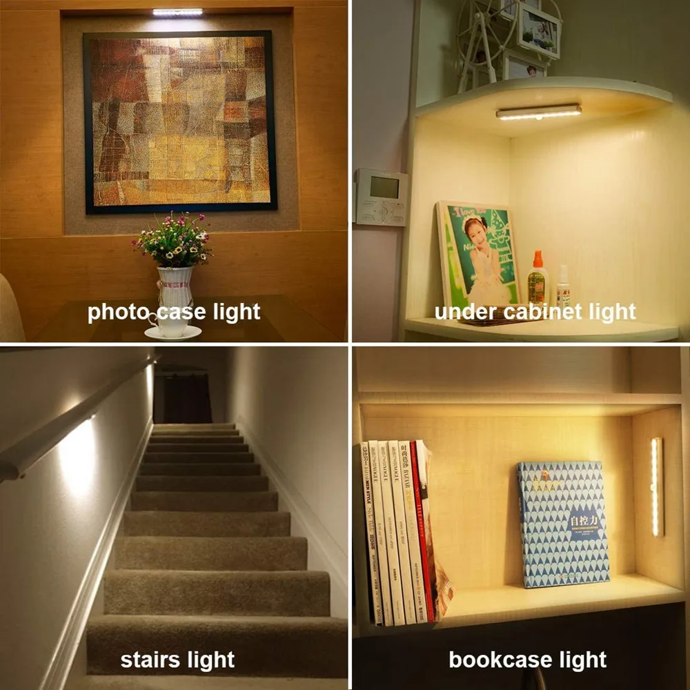Светильник с датчиком движения под шкаф 20 светодиодный зарядка через USB | Лампы и