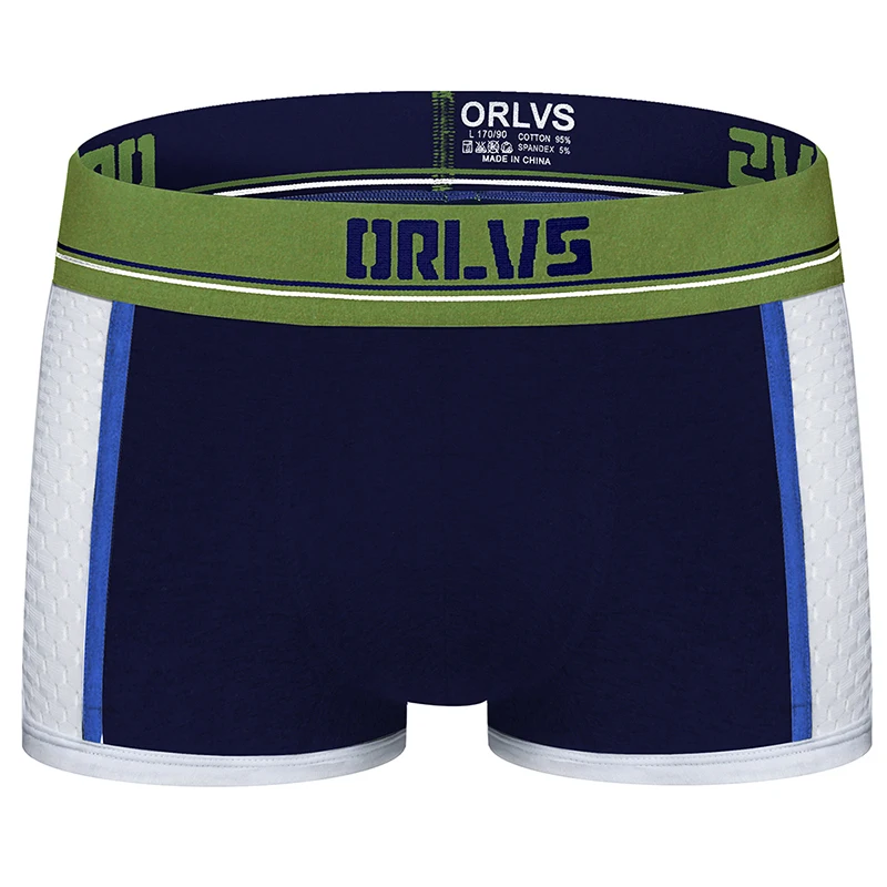 ORLVS Брендовое Мужское нижнее белье мужские сексуальные боксеры cueca masculina дышащие Ropa Interior hombre мужские трусы-боксеры calzoncillo hombre - Цвет: OR182-navyblue