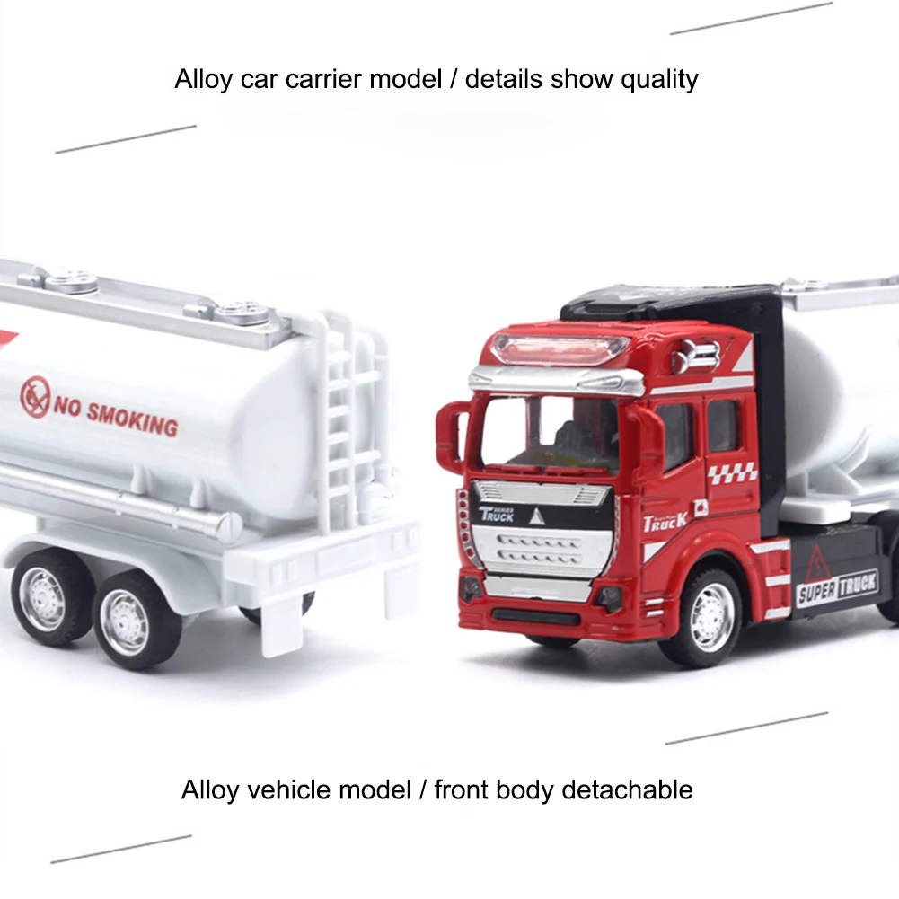 

1/48 Alloy Oil Tank Transport Car Vehicle Pull Back Model Kids Toy Table Decor gift for children