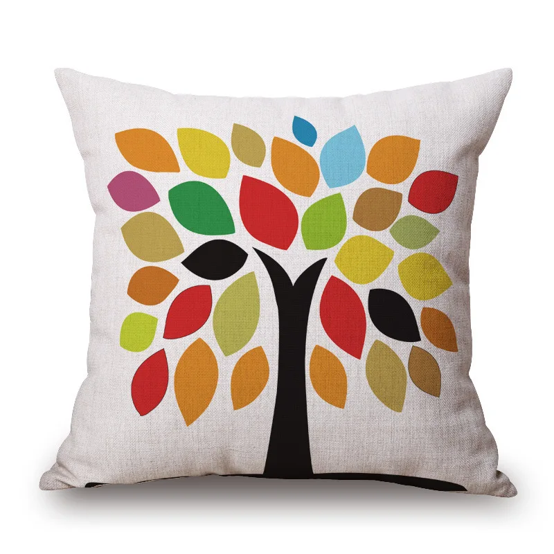 Декоративные диванные подушки Чехол красочные геометрические деревья браслеты