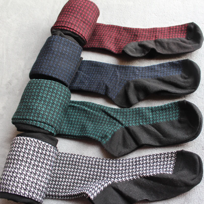 Женские хлопковые колготки с узором гусиные лапки весенние и осенние