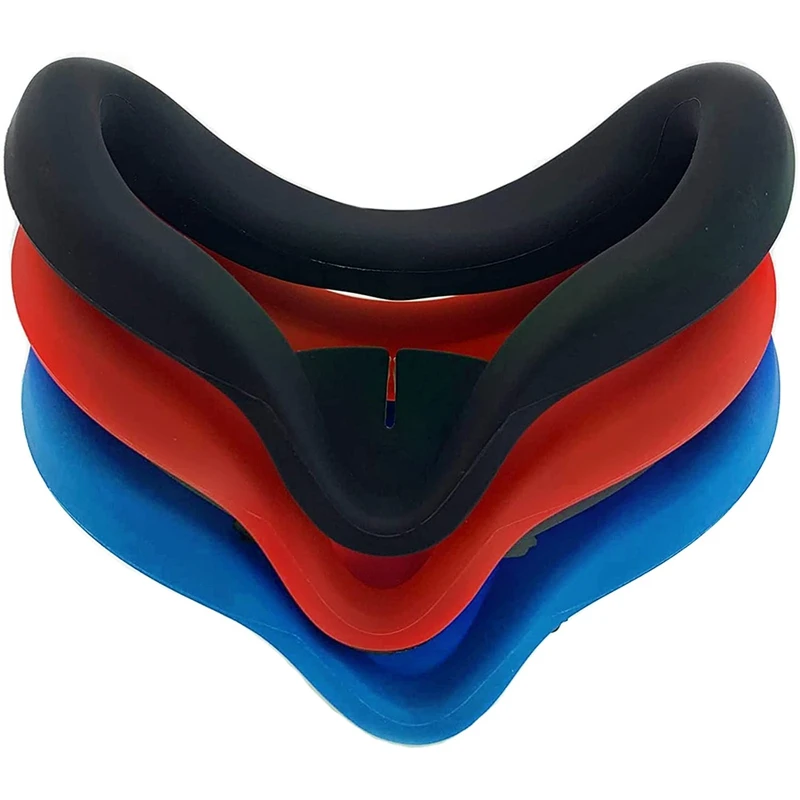 

3Pcs VR Silicone Cover Eye Pad for Oculus Quest 2 - Sweat-Proof, Lightproof, Non-Slip, Washable Black/Blue/Red