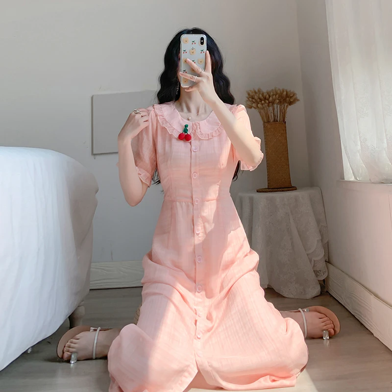 

COIGARSAM French Style Plaid Women dress Single Breasted Dresses Pink 6842