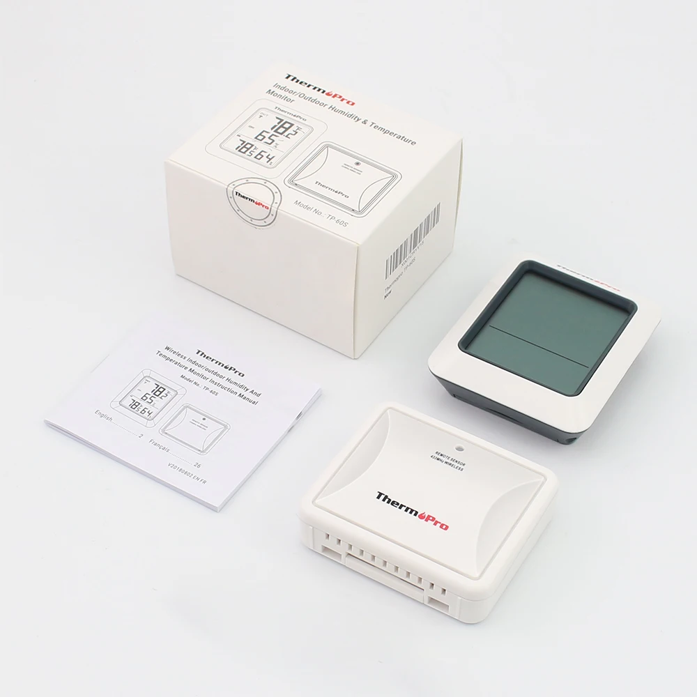 ThermoPro TP60S 60 м беспроводной цифровой гигрометр Крытый Открытый термометр Влажность монитор метеостанция