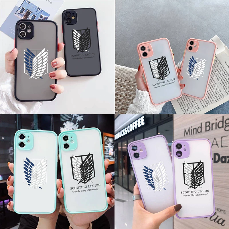 

New Arrival Attack On Titan Anime Phone Case Matte Transparent for iPhone 14 xs 11 12 13 pro plus max mini Clear Funda