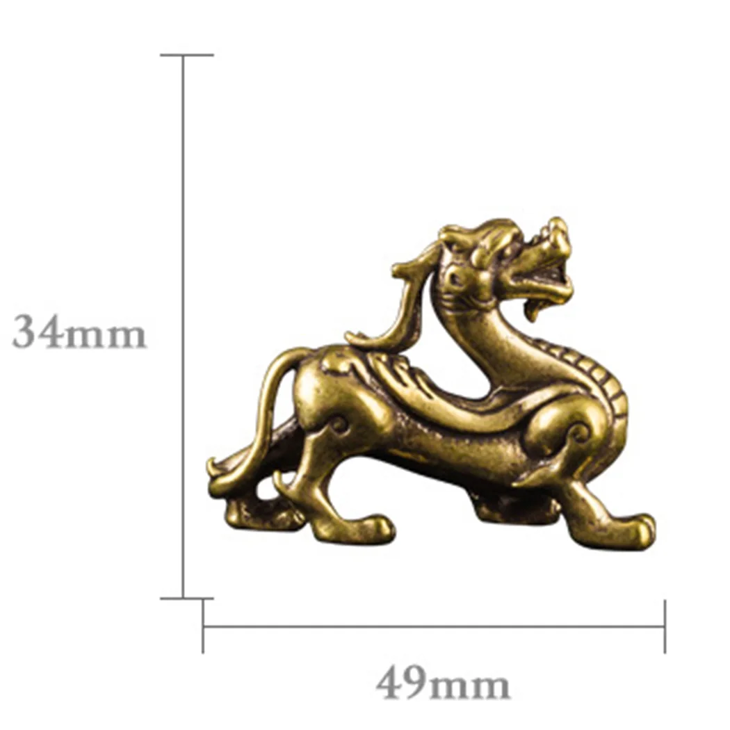 

Retro Brass God Beast Kirin Mini Statue Keychain Ornament Home Desk Decor Brave Ornaments Mythical Beast Kylin Bronze Ac