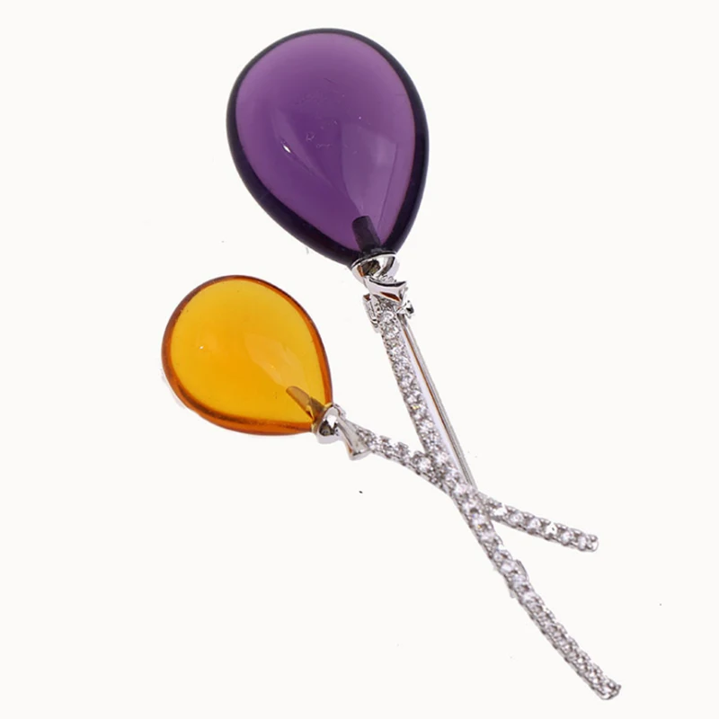 

Donia jewelry High-end Korean version of the simple personality creative zircon color balloon brooch dress wild clothing jewelry