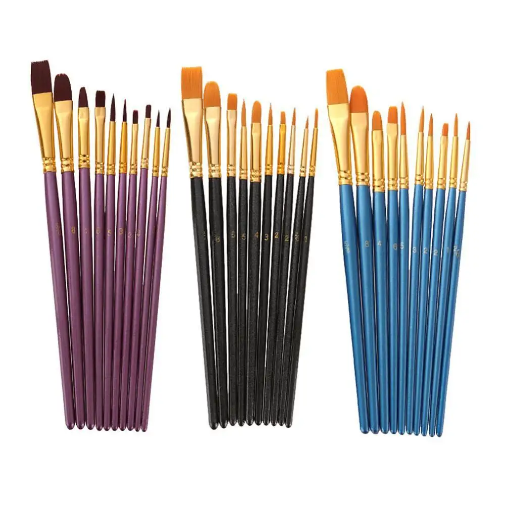 10 шт. набор кистей для рисования нейлоновая кисть раскрашивания волос короткая